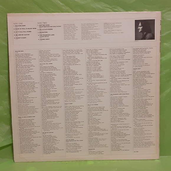 Vintage 1974 James Taylor "Walking Man" Vinyl LP Album. - Picture 4 of 4